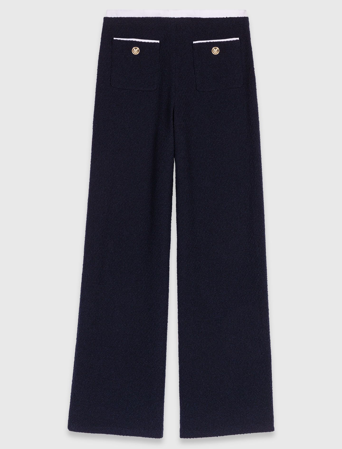 Quần tây tweed ống suông
